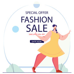 Happy shopper enjoying a fashion sale with special offers