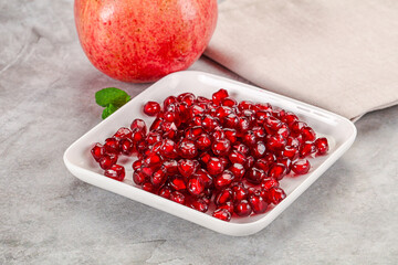 Ripe sweet red pomegranate seeds