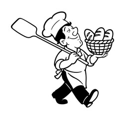 Cheerful Baker with Bread