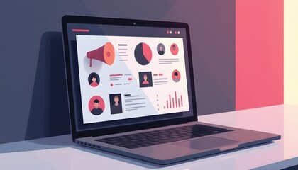 Digital Marketing Dashboard with Charts and Graphics for Business Insights and Analysis