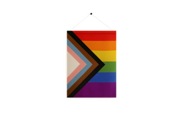 Hanging inclusive flag icon with small loop on transparent background