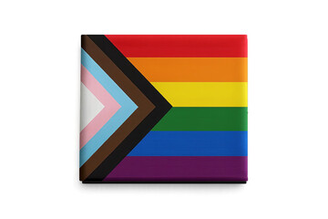 Folded rectangular inclusive flag icon on transparent background