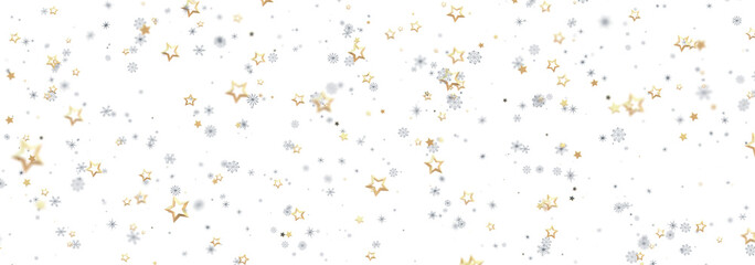 Elegant backdrop with gold and silver stars, perfect for holidays and celebrations.