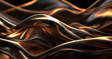 A close-up of flowing, shiny fabric in warm tones, creating a sense of movement and elegance.
