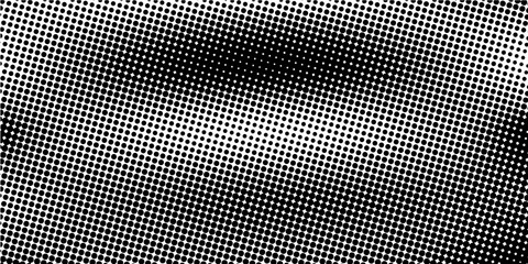 Halftone wavy texture background. Dotted gritty sand noise wallpaper. Black grunge pop art wave gradient overlay. Weathered pixelated raster halfton comic backdrop. Vector bitmap fading subtle surface © Holik