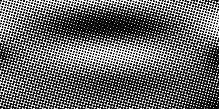 Halftone wavy texture background. Dotted gritty sand noise wallpaper. Black grunge pop art wave gradient overlay. Weathered pixelated raster halfton comic backdrop. Vector bitmap fading subtle surface