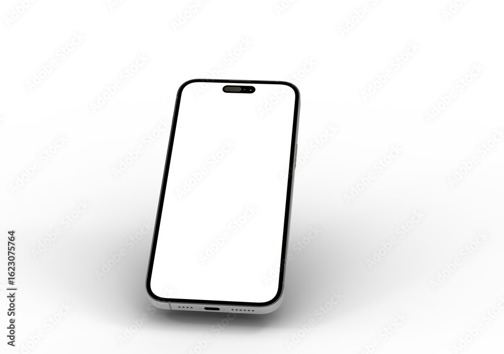 Wall mural high-quality image of a modern smartphone with a blank screen, ideal for app presentations and websi