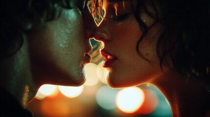 Portrait of a young couple in love.