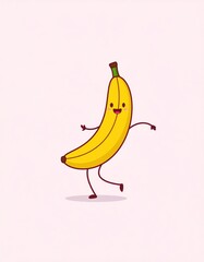 Cute cartoon banana dancing