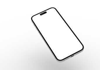 High-quality photo of a modern smartphone with a blank screen, perfect for app presentations or website mockups.