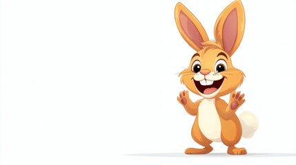 Obraz premium Cheerful cartoon rabbit illustration.
