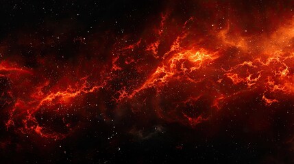 A vibrant depiction of cosmic phenomena with fiery colors and swirling patterns.