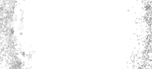 Elegant white background with scattered silver glitter stars. Perfect for holiday cards, invitations, or website banners