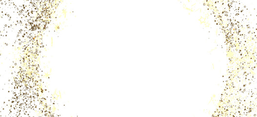 Elegant gold glitter stars on white background. Perfect for invitations, cards, and more.