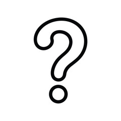 Fototapeta premium Simple Black Question Mark Outline on White Background for Design