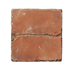 Weathered red clay tile with visible grout lines on black