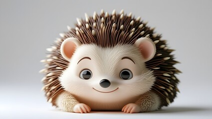 Cute cartoon hedgehog character with soft features and playful expression