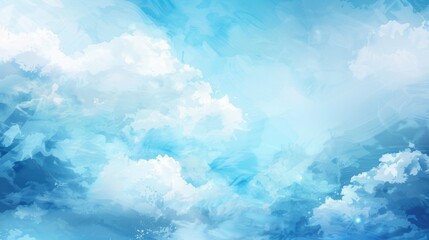 A serene sky filled with soft, fluffy clouds and varying shades of blue.