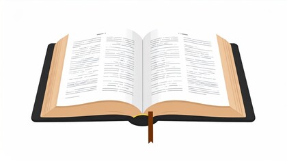 Open book, beige pages, black cover