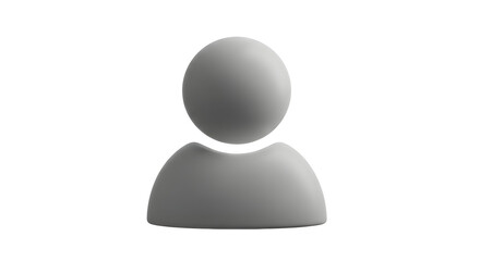 Minimalist 3D User Icon Profile Account Avatar Symbol Interface Design Modern Simple Social Media Network Connection Technology Graphic Human Shape Sign Web Element