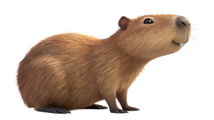 Isolated capybara rodent pet animal wildlife brown fur cute adorable mammal zoo nature portrait image