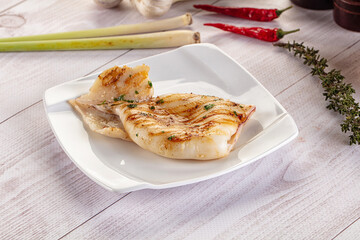 Fresh grilled calamari with herbs