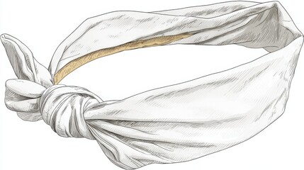 White Fabric Headband Illustration