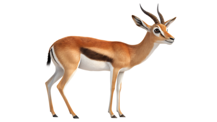Isolated springbok antelope illustration for wildlife animal and african safari concept design use