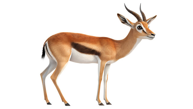 Isolated springbok antelope illustration for wildlife animal and african safari concept design use