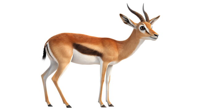 Isolated springbok antelope illustration for wildlife animal and african safari concept design use