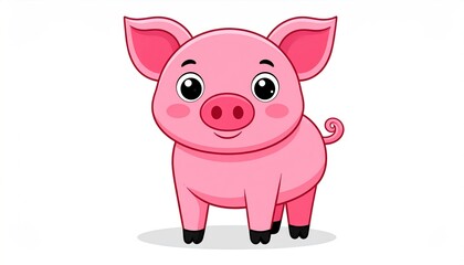 Naklejka premium Cute cartoon pig