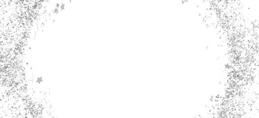 Elegant silver glitter stars border on white. Perfect for holidays, celebrations, and more.