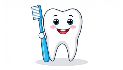 Cute tooth brushing cartoon