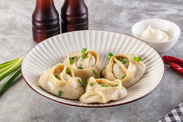 Uzbek cuisine - staffed Manti with meat