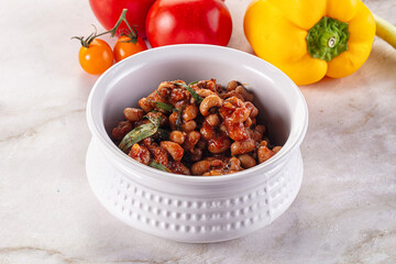Black eye beans wutg tomato sauce