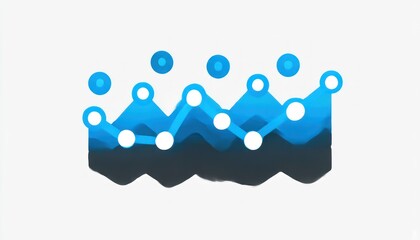 Abstract graph with blue lines and white circles