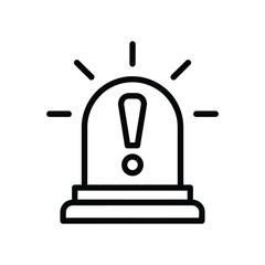 Siren icon with exclamation mark warning alert symbol in outline style