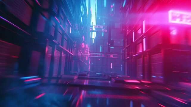 vibrant cyberpunk film burn transition, neon magenta electric blue light leaks, chrome edge warping, futuristic city glow distortion, fast motion, high contrast, cinematic lens flare, moody atmosphere