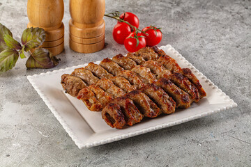 Grilled kebab minced meat barbecue