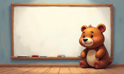 Teddy Bear, Brown, for Kids Education Learning with Copy Space