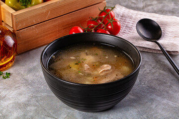 Chicken homemade soup with potato
