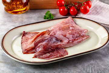 Raw fresh calamari for cooking
