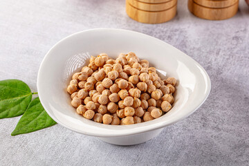 Raw dry chickpea in the bowl