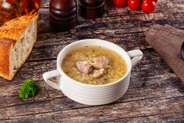 Dietary chicken soup with noodles