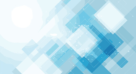 Abstract blue geometric shapes overlayed with faint sparkles and soft light effects creating a modern futuristic background design