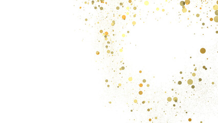 Cascading Celebration: Striking 3D Illustration Showcasing an Abundance of gold Confetti in PNG 3D