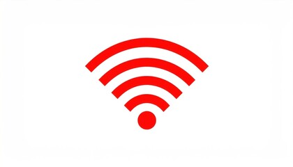 Red wifi symbol on white background (1)