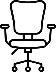 Office chair: A minimalist line art illustration captures the sleek design of a modern office chair, emphasizing its functional and ergonomic features, a symbol of comfort and productivity.