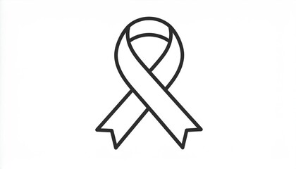 Simple black ribbon icon