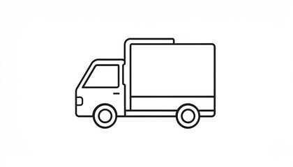 Fototapeta premium Simple outline of a delivery truck